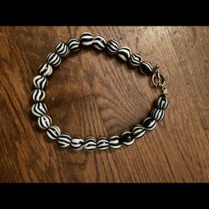 Black and white beaded necklace
